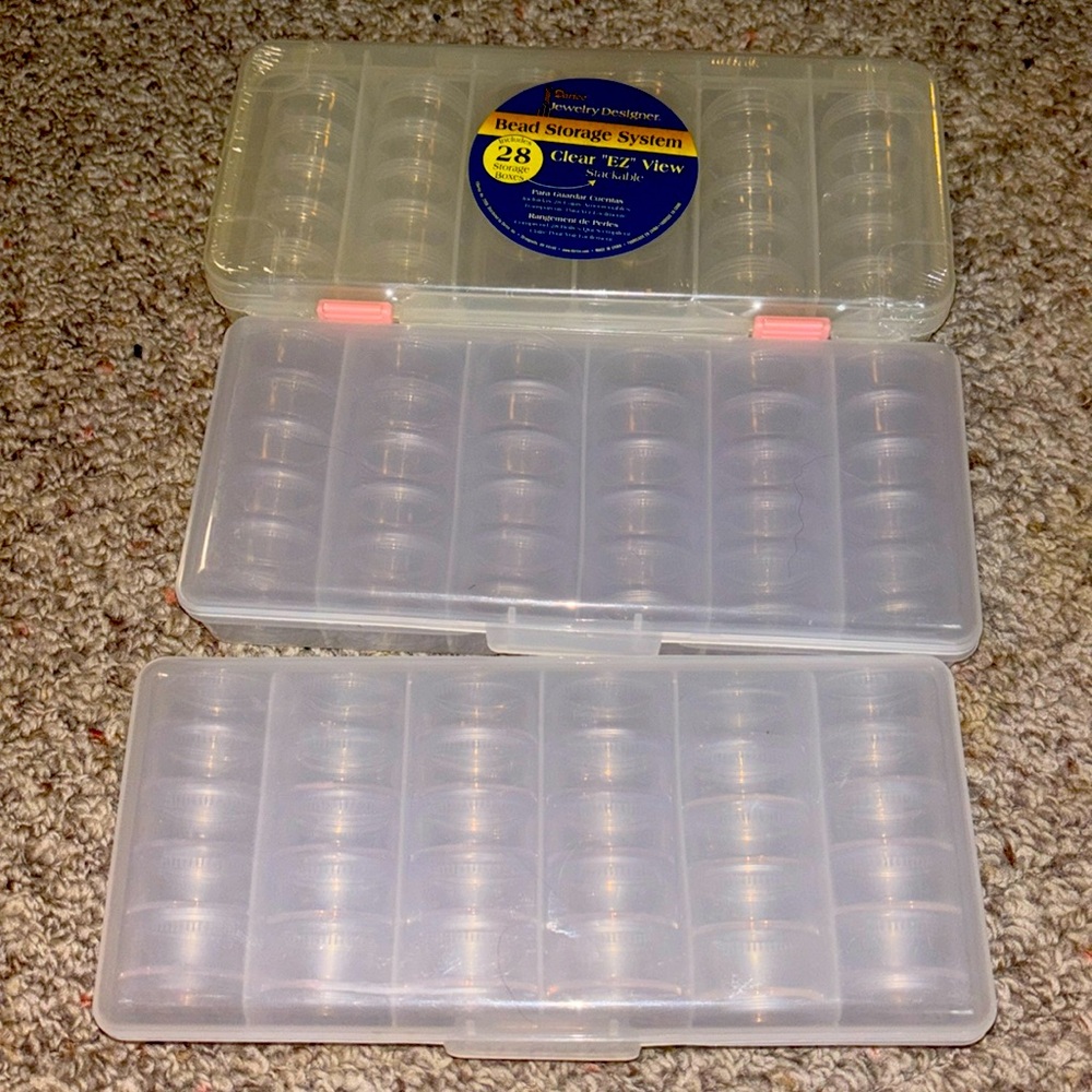 Post edited. 3 Plastic bead storage stacks